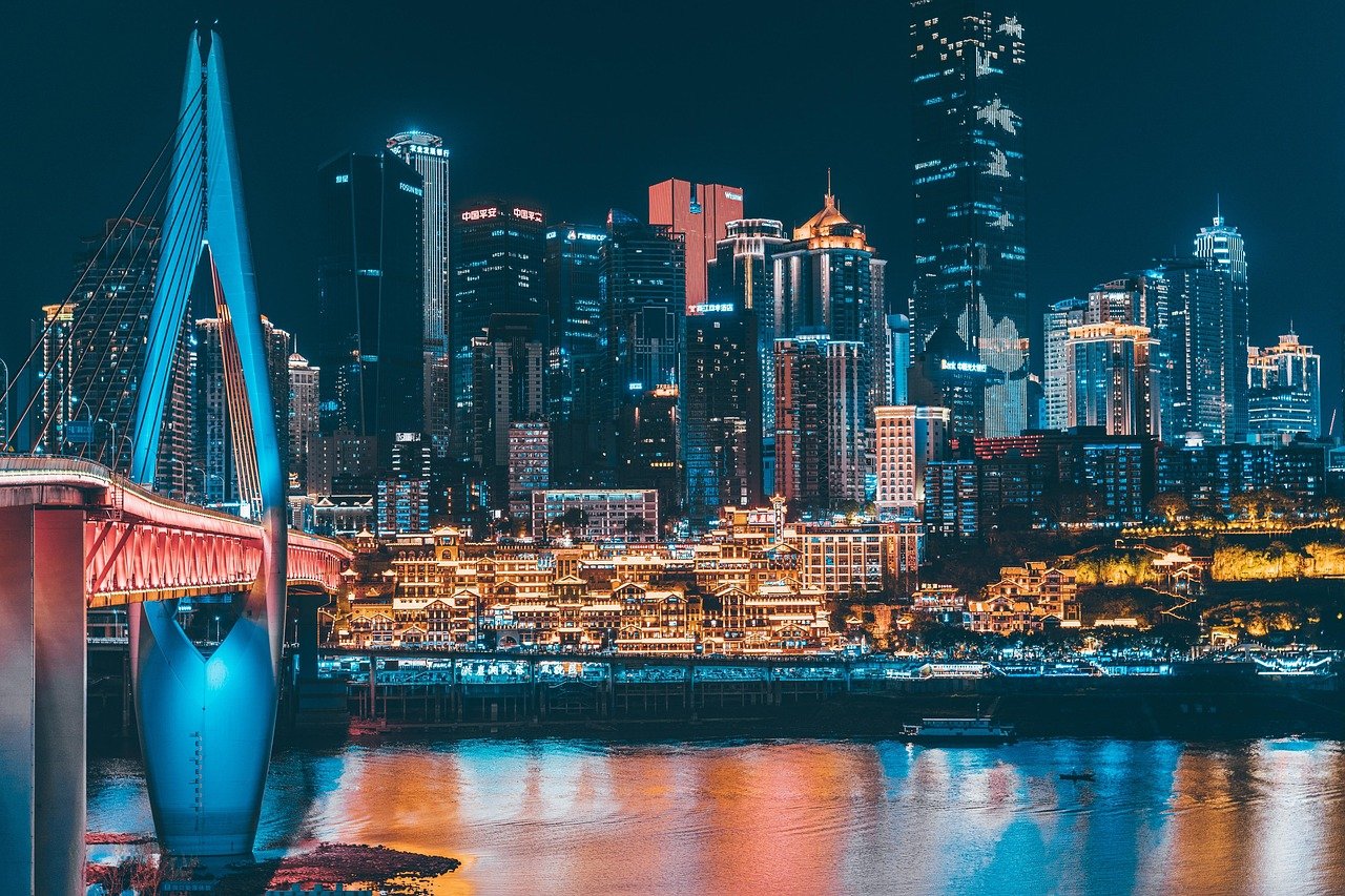 东水门长江大桥夜景 · Dongshuimen Bridge at Night