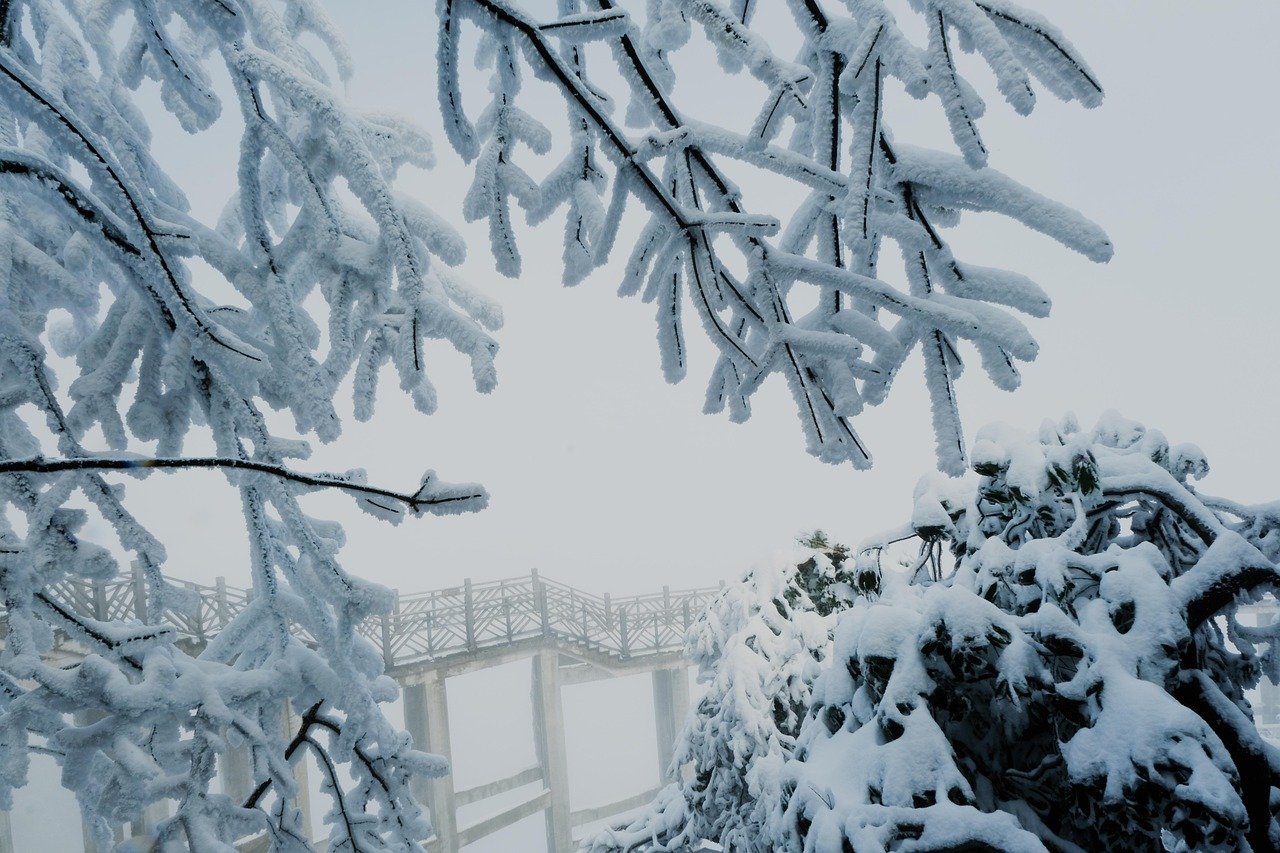 天门山冬雪栈道 · Snowy Boardwalk on Tianmen